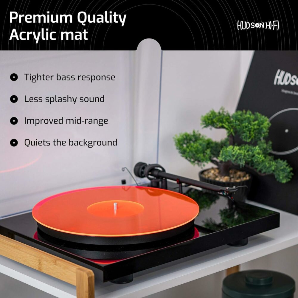 Hudson Hi-Fi アクリルターンテーブルマット | アメリカ製LPスリップマット レッドライン - Image 5