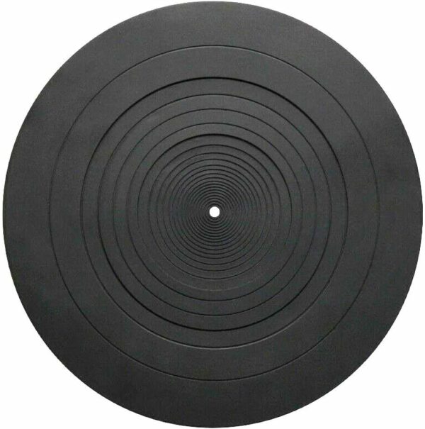 Diameter 300mm Rubber Silica Gel Record Player Mat Turntable Slip Mat Ultra Thin Anti-Static Anti-Vibration Mat (12 Inch, Black)