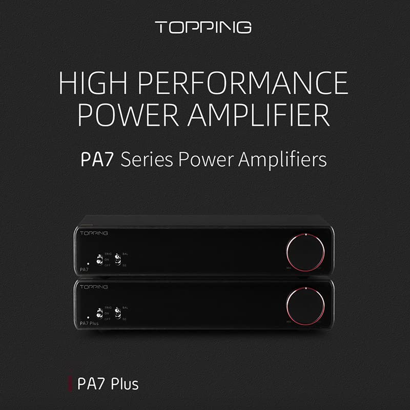 TOPPING PA7 Plus Class D Power Amplifier Full Balance 2x 300W Audio Digital Amplifier XLR/RCA/TRS Input Home Desktop Stereo Amplifier for Speaker (Black) - Image 3