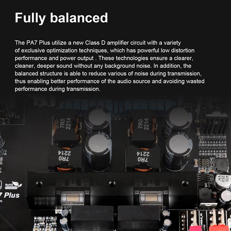 TOPPING PA7 Plus Class D Power Amplifier Full Balance 2x 300W Audio Digital Amplifier XLR/RCA/TRS Input Home Desktop Stereo Amplifier for Speaker (Black) - Image 4