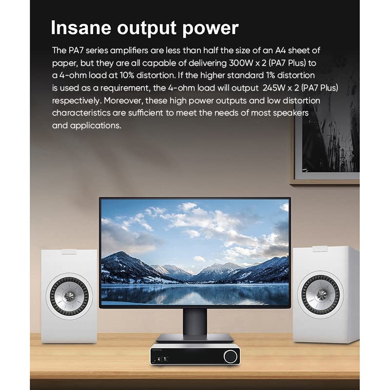 TOPPING PA7 Plus Class D Power Amplifier Full Balance 2x 300W Audio Digital Amplifier XLR/RCA/TRS Input Home Desktop Stereo Amplifier for Speaker (Black) - Image 5