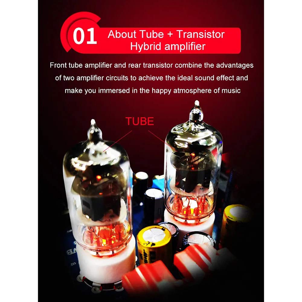 Xduoo MT-602 Class A Vacuum Tube Headphone Amplifier Tube-6J1 Preamp 1300mW @ 32 Ohm Output Stereo Audio Vacuum Tube Amplifier Tube Amplifier Hifi Vacuum Tube Headphone Amplifier DC 12V - Image 7