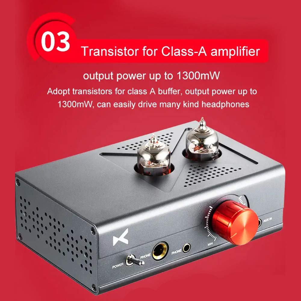 Xduoo MT-602 Class A Vacuum Tube Headphone Amplifier Tube-6J1 Preamp 1300mW @ 32 Ohm Output Stereo Audio Vacuum Tube Amplifier Tube Amplifier Hifi Vacuum Tube Headphone Amplifier DC 12V - Image 8