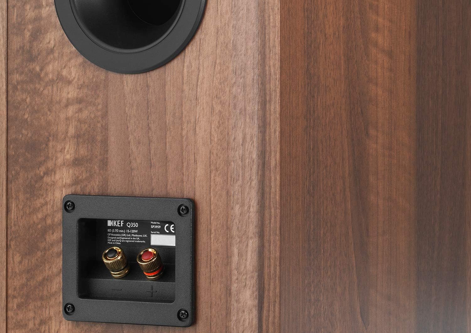 KEF Q350 Walnut Bookshelf Speaker with High Resolution / 2-Way Bookshelf Speaker - Image 3