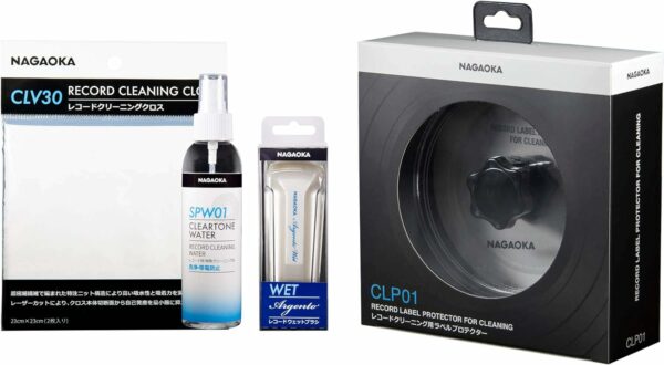NAGAOKA WCL11 SPW01 CLV30 CLP01 Wet Cleaning Goods for Record Board, Set of 4